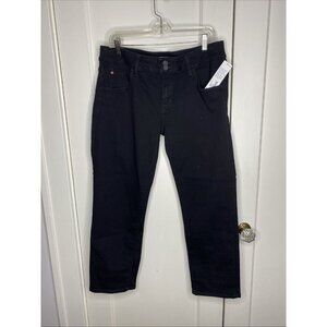hudson collin flap skinny jeans NWT Size 33 Mid-rise Straight Crop Black Stretch